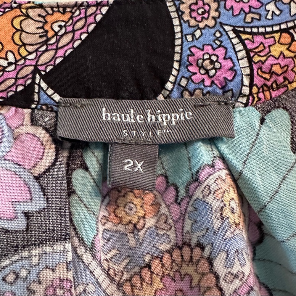 Haute Hippie Multicolor Paisley Ruffle Blouse - Picture 3 of 3